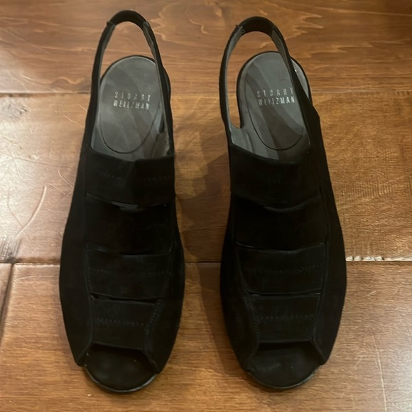 Stuart Weitzman Black Suede Wedge - Picture 1 of 4